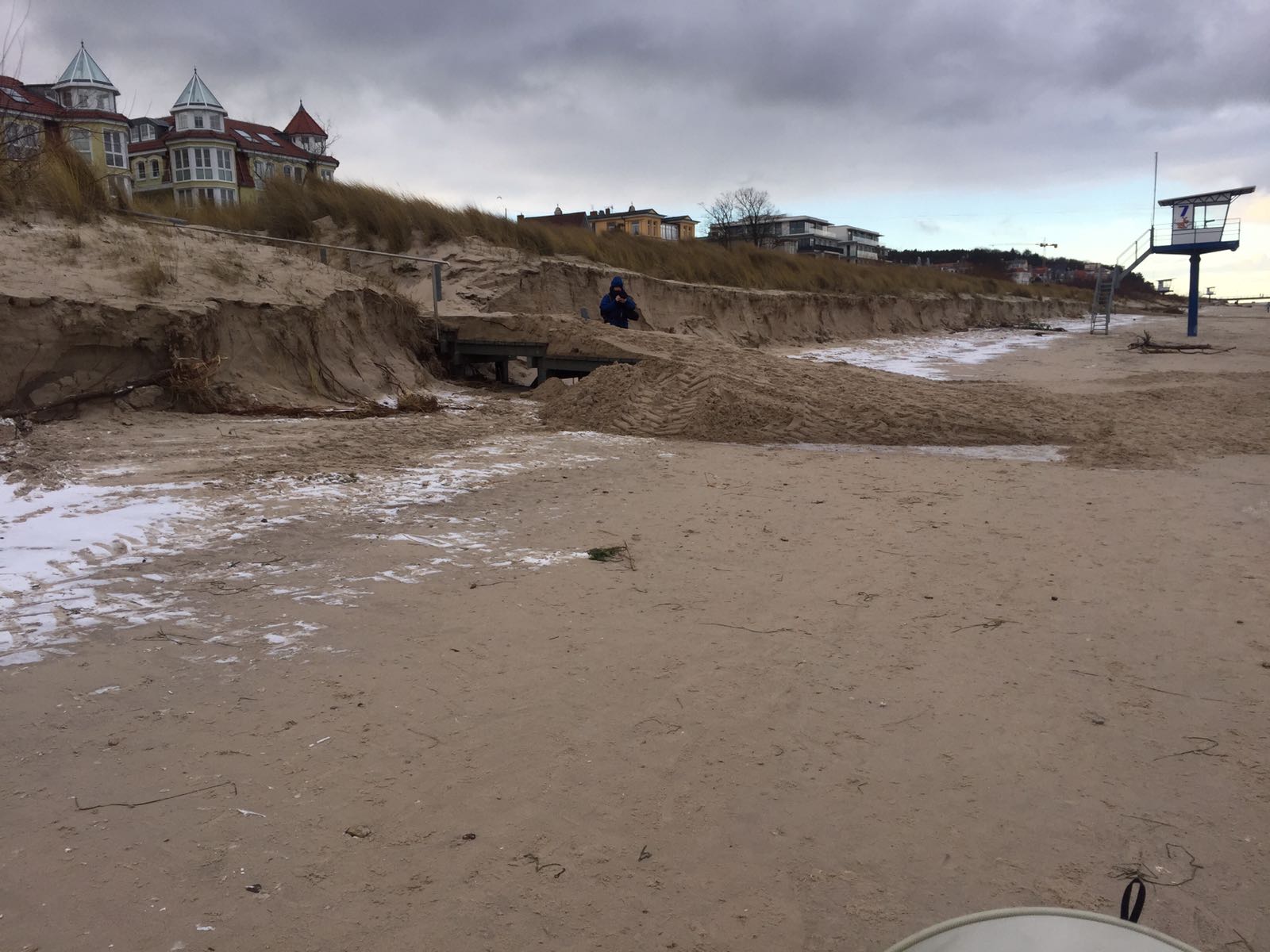 Strandaufgang Insel Usedom Ahlbeck Heringsdorf Bansin Sturmtief Axel Hochwasser Sturmflut Strand